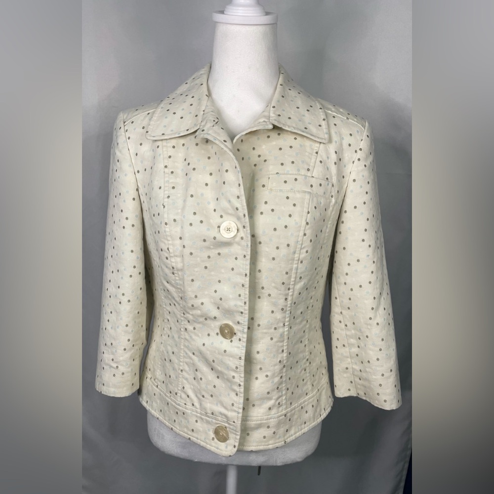 Talbots Cream Blazer with polka dots‎